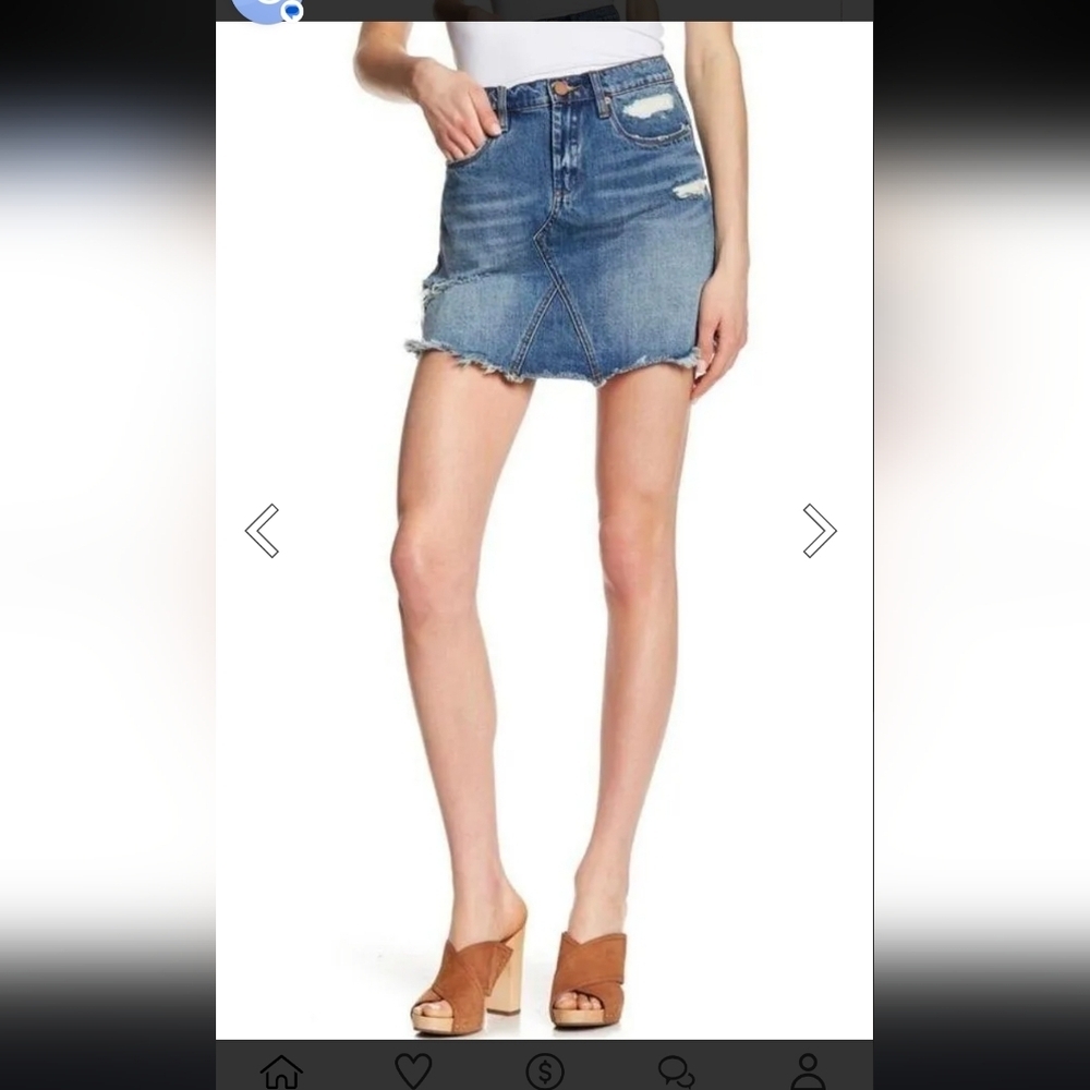 Blank NYC Blue A-Line Mini Skirt Y2k Indie Sleeze Style